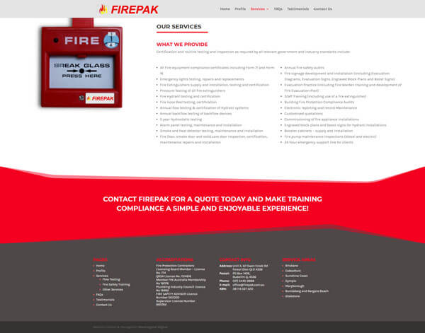 Firepak Service Page Firepak Websites Developers