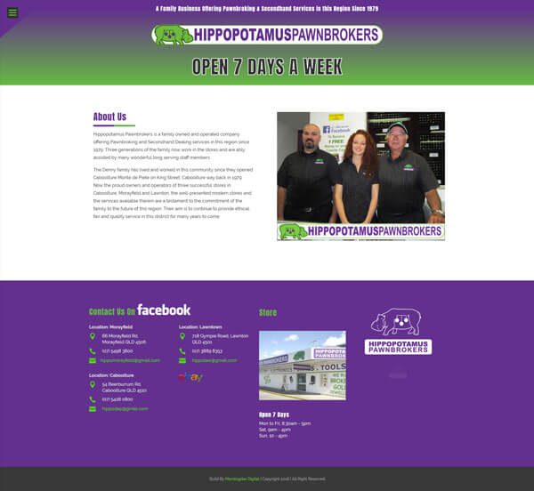 Hippo Brokers About Page Hippopotamus Pawnbrokers Web Design Sunshine Coast