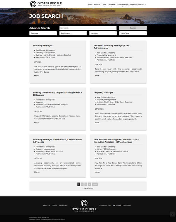 Oyster People Jobsearch Page Oyster People Web Design