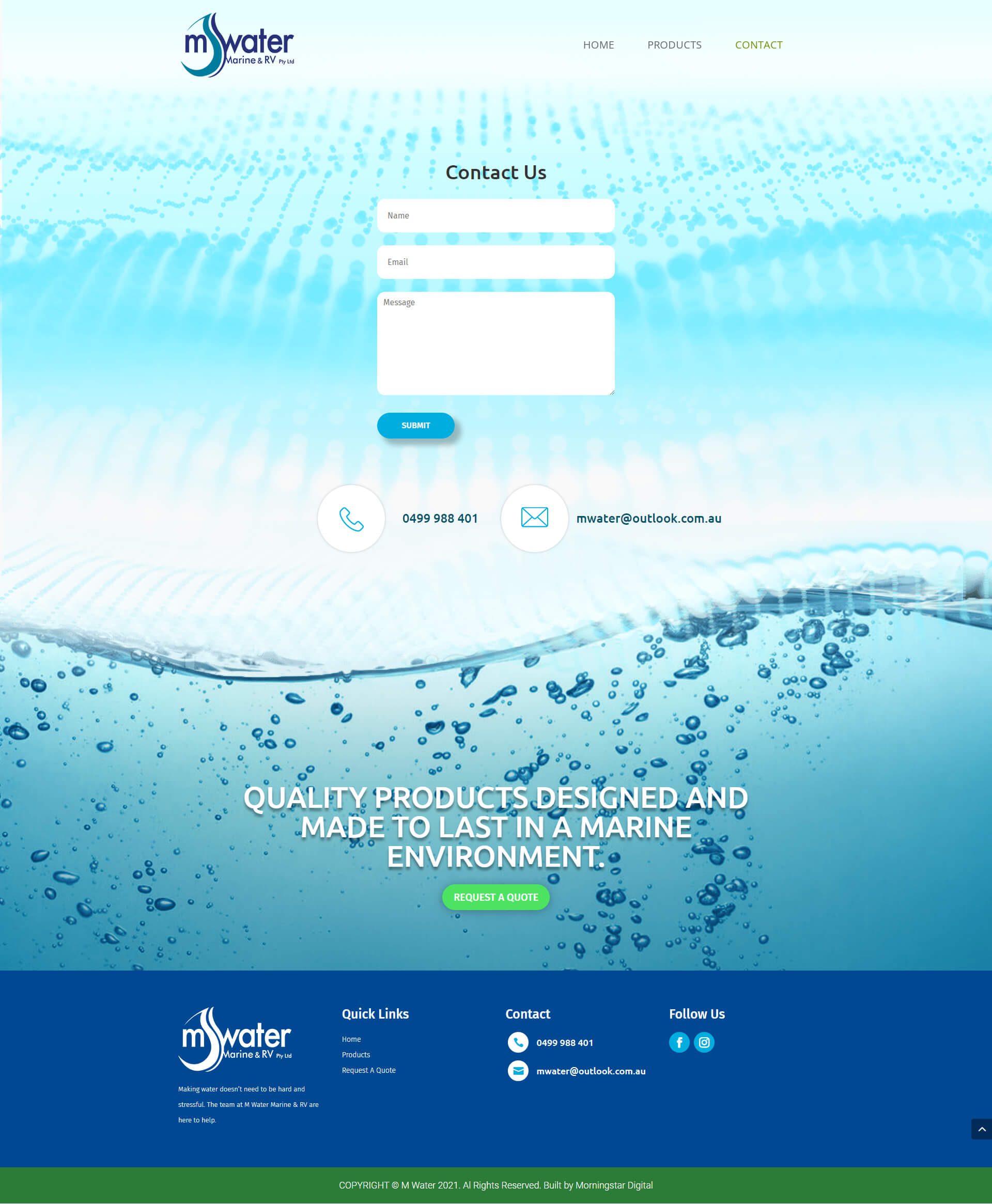 Mwater Contact Page