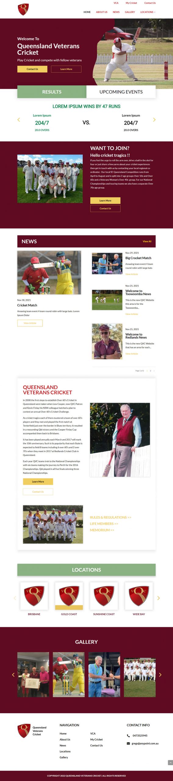 Queenslandveteranscricket Homepage